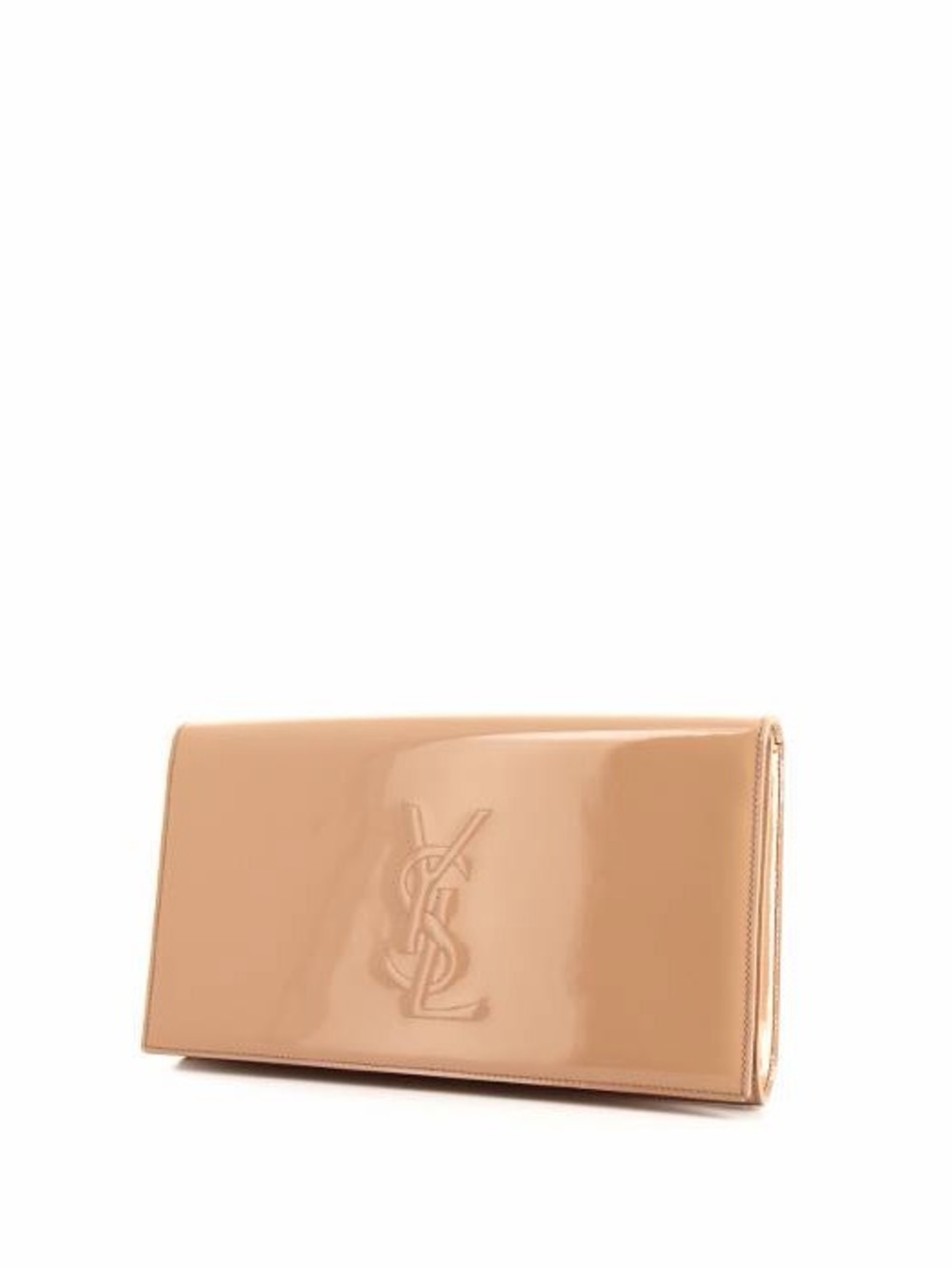 Saint Laurent Caramel Tan Leather Logo Clutch